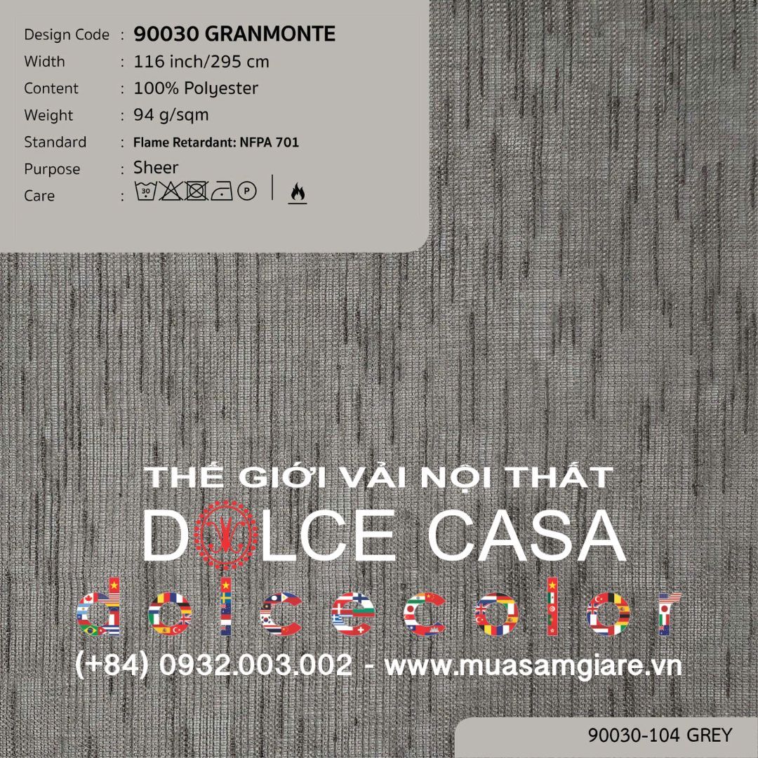  90030 vải màn rèm gió GRANMONTE 4 màu copyright 2022 
