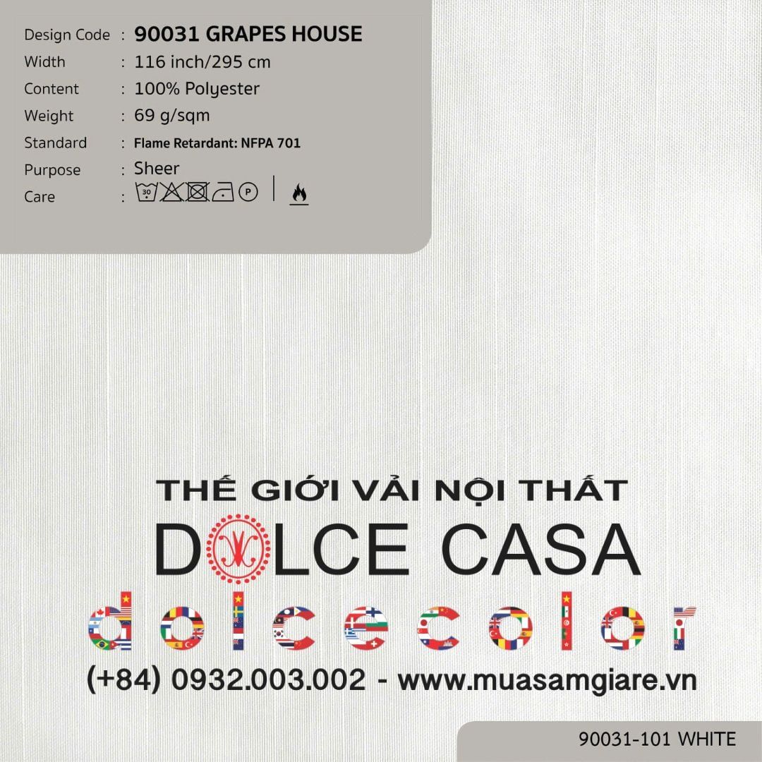  90031 vải màn rèm gió GRAPES HOUSE 3 màu copyright 2022 
