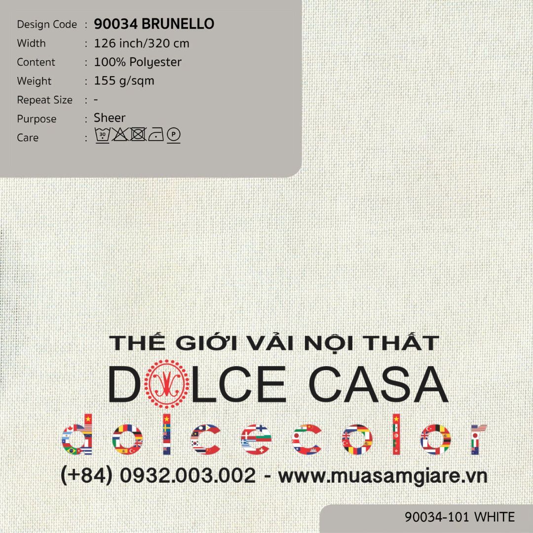  90034 vải màn rèm gió BRUNELLO 4 màu copyright 2023 