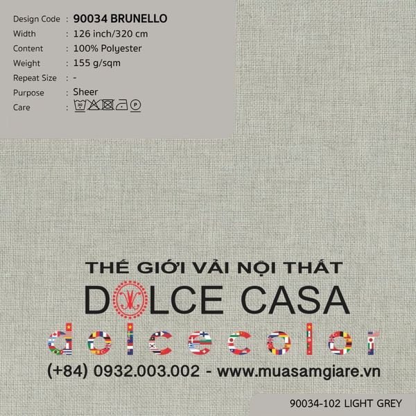  90034 vải màn rèm gió BRUNELLO 4 màu copyright 2023 