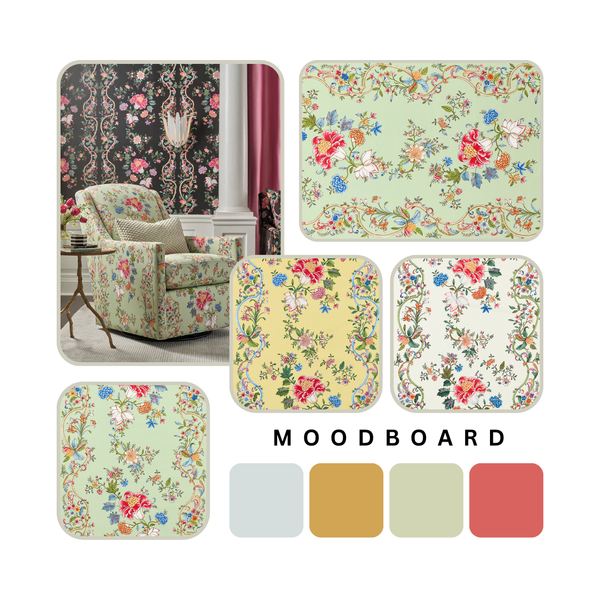  Vải màn rèm cửa Camellia Trellis phong cách Dolce Scalamandré 2024 