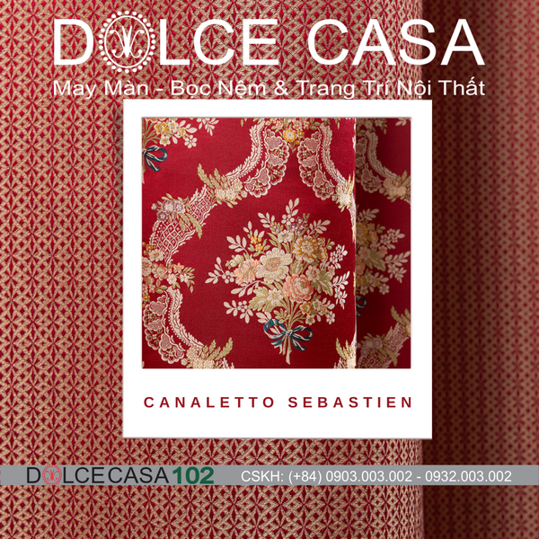  Palazzo Canaletto Sebastin vải đa chức năng đỏ hoàng gia 