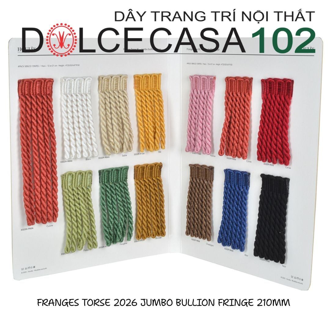  FRANGES TORSE XL 2026 dây viền tua rua xoắn cỡ đại có tại kho nhà SX 