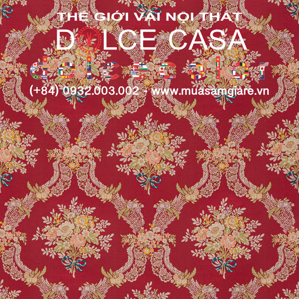  Palazzo Canaletto Sebastin vải đa chức năng đỏ hoàng gia 