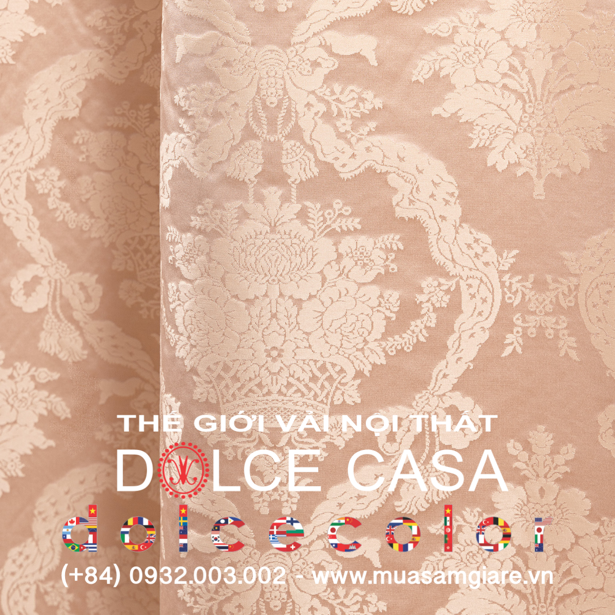  Palazzo Petra Damask màu hồng phấn 