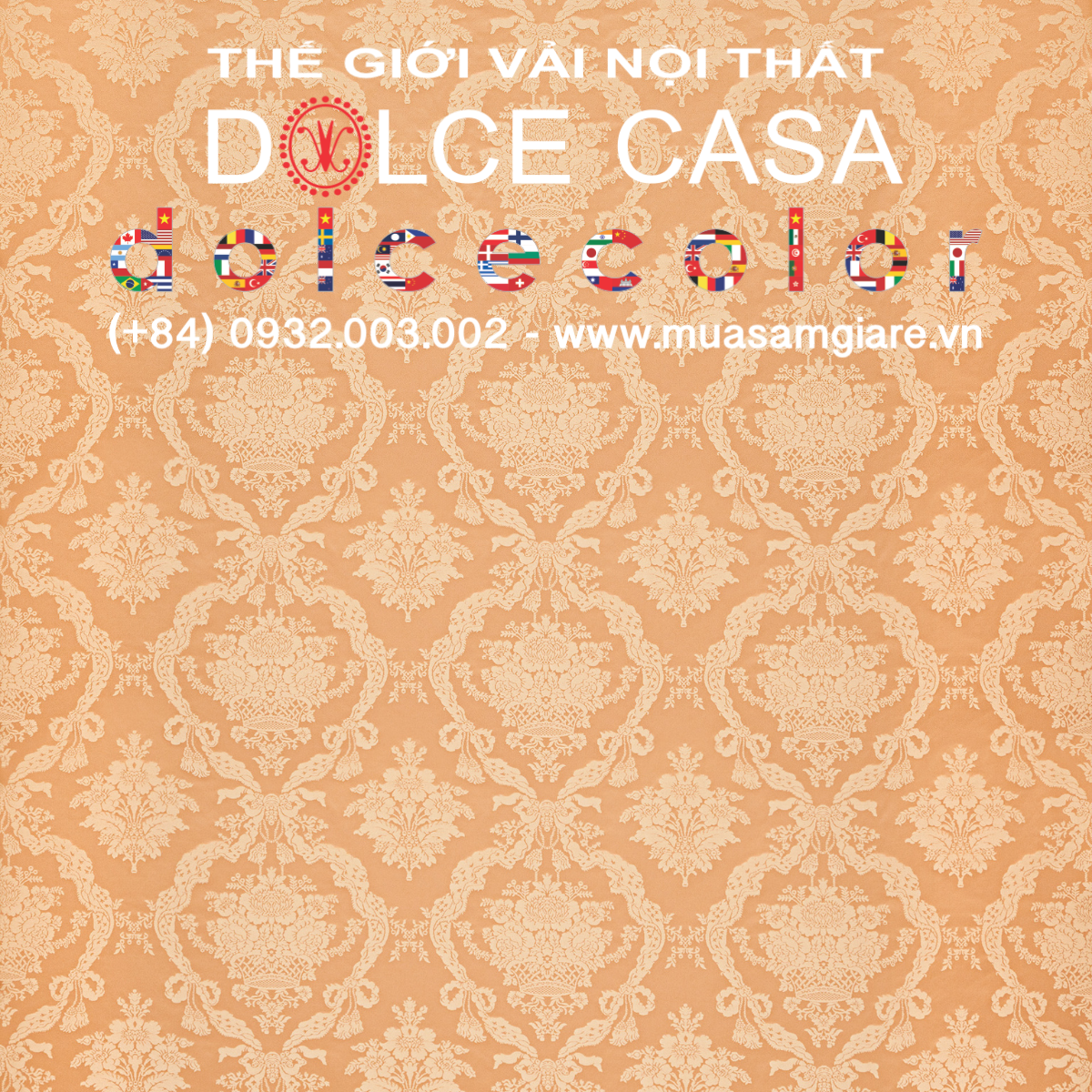  Palazzo Petra Damask màu đào 