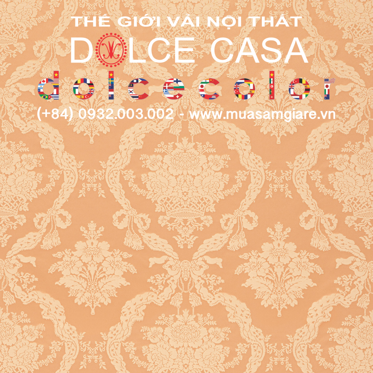  Palazzo Petra Damask màu đào 