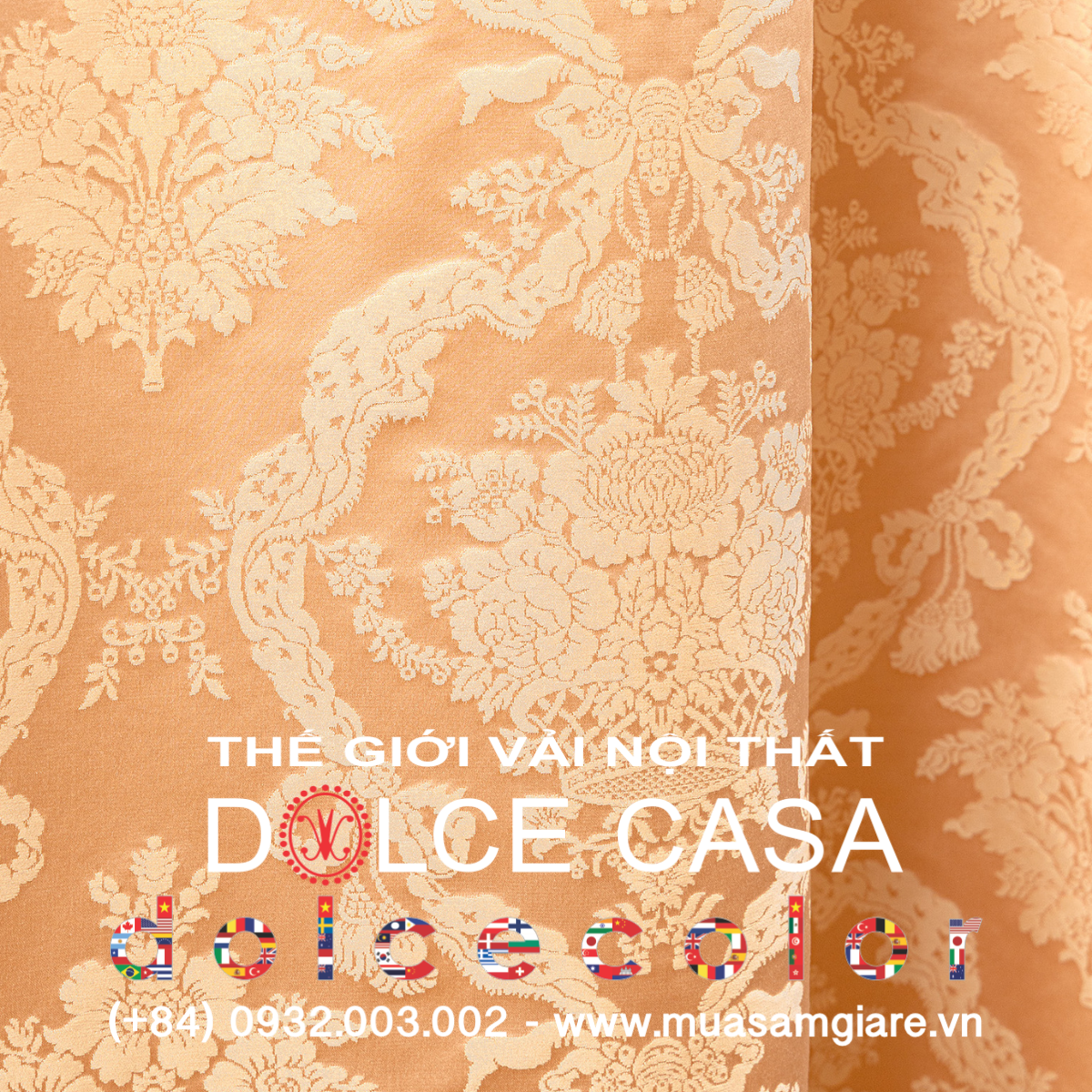  Palazzo Petra Damask màu đào 