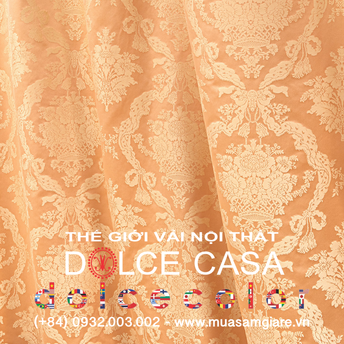  Palazzo Petra Damask màu đào 