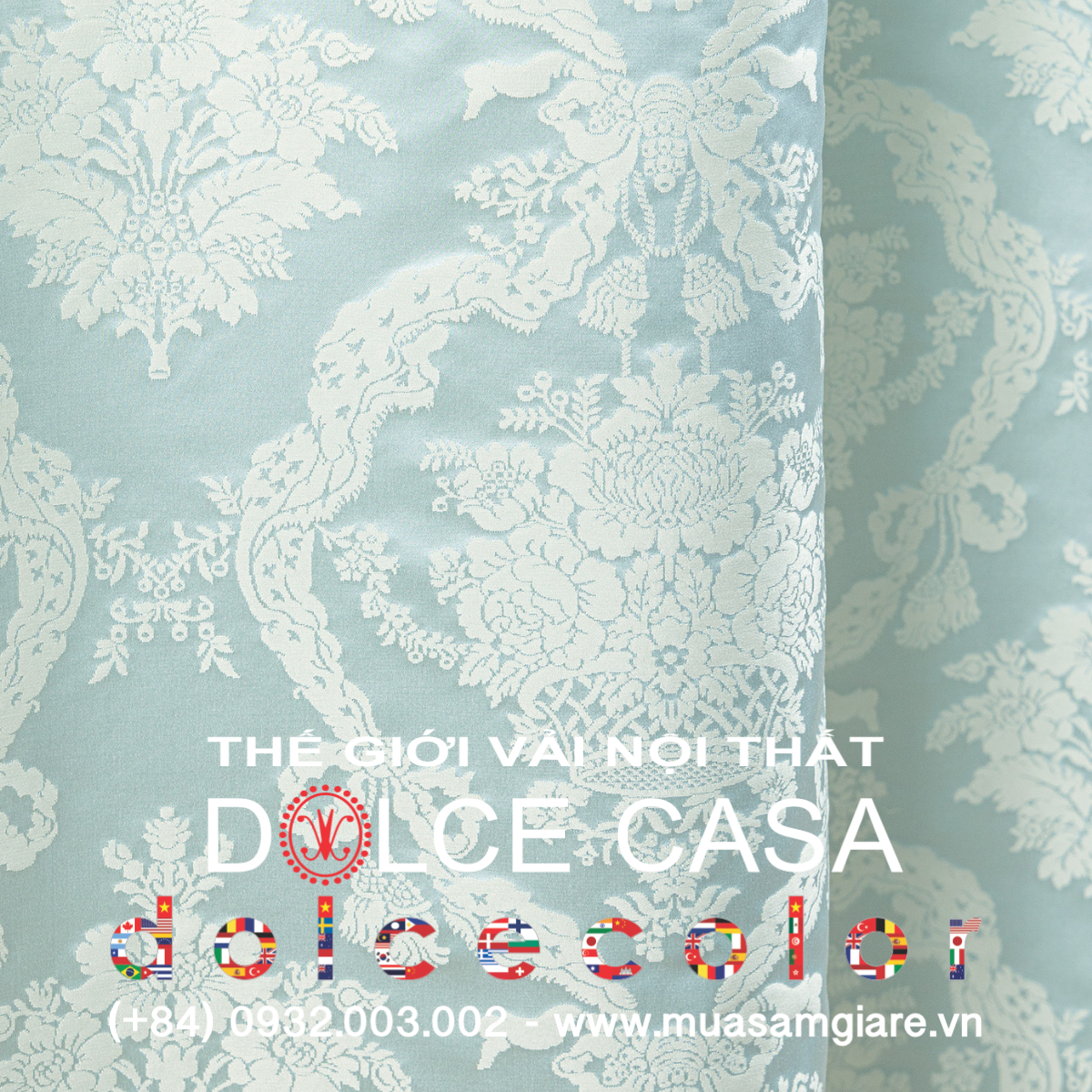  Palazzo Petra Damask màu xanh thủy 