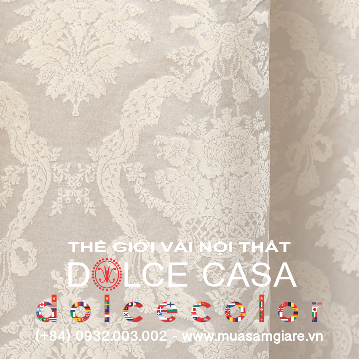  Palazzo Petra Damask màu trắng ngà 