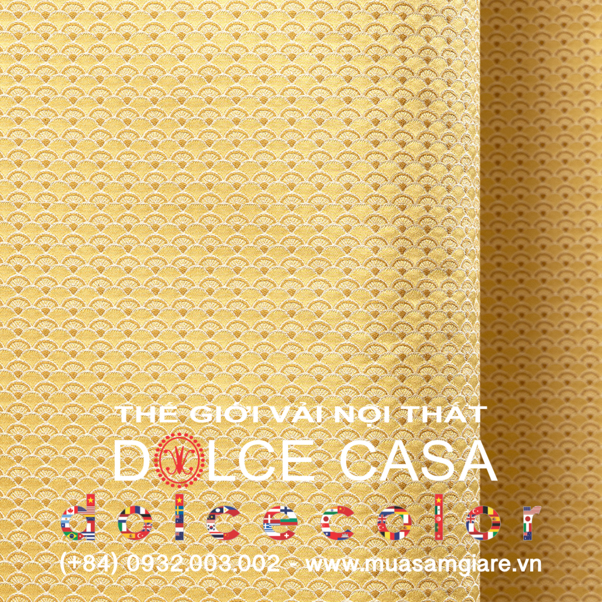  Palazzo Petra Damask màu vàng cổ điển 