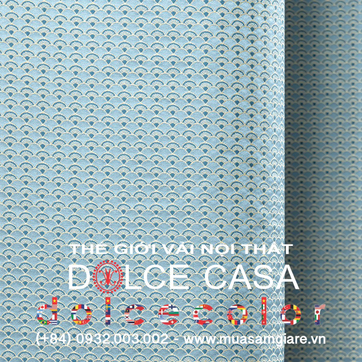  Palazzo Petra Damask màu xanh bụi 