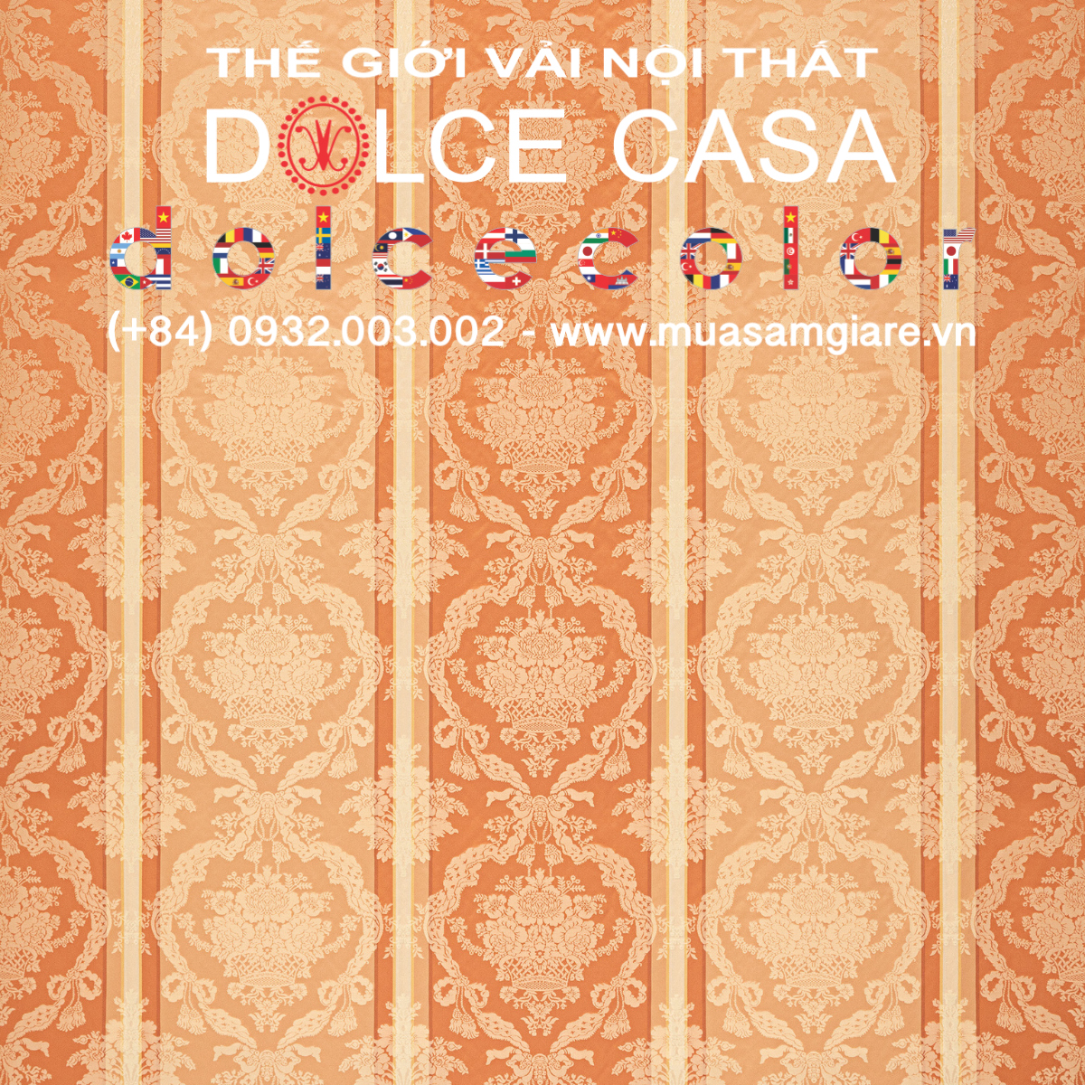  Palazzo Petra Damask màu đào 