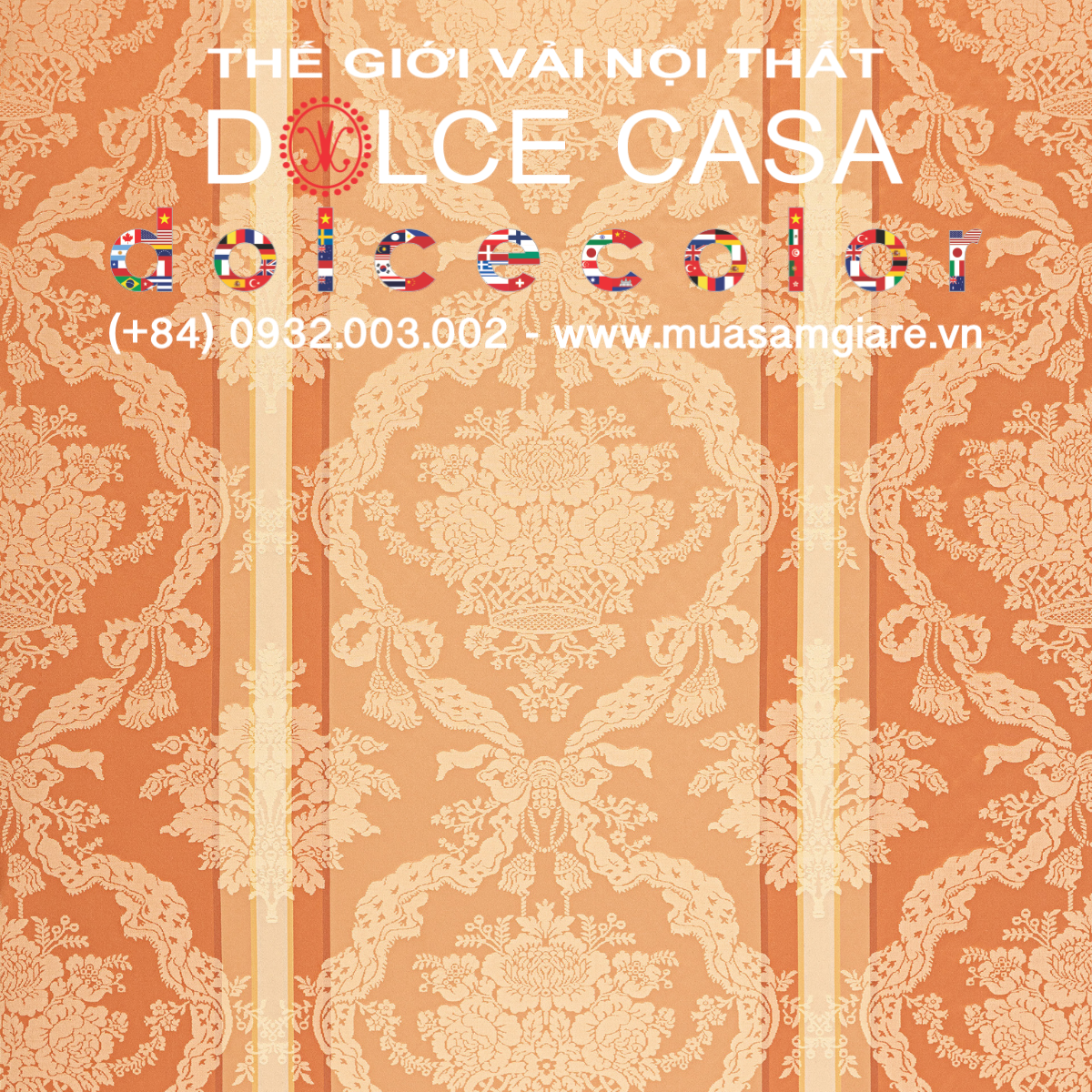  Palazzo Petra Damask màu đào 