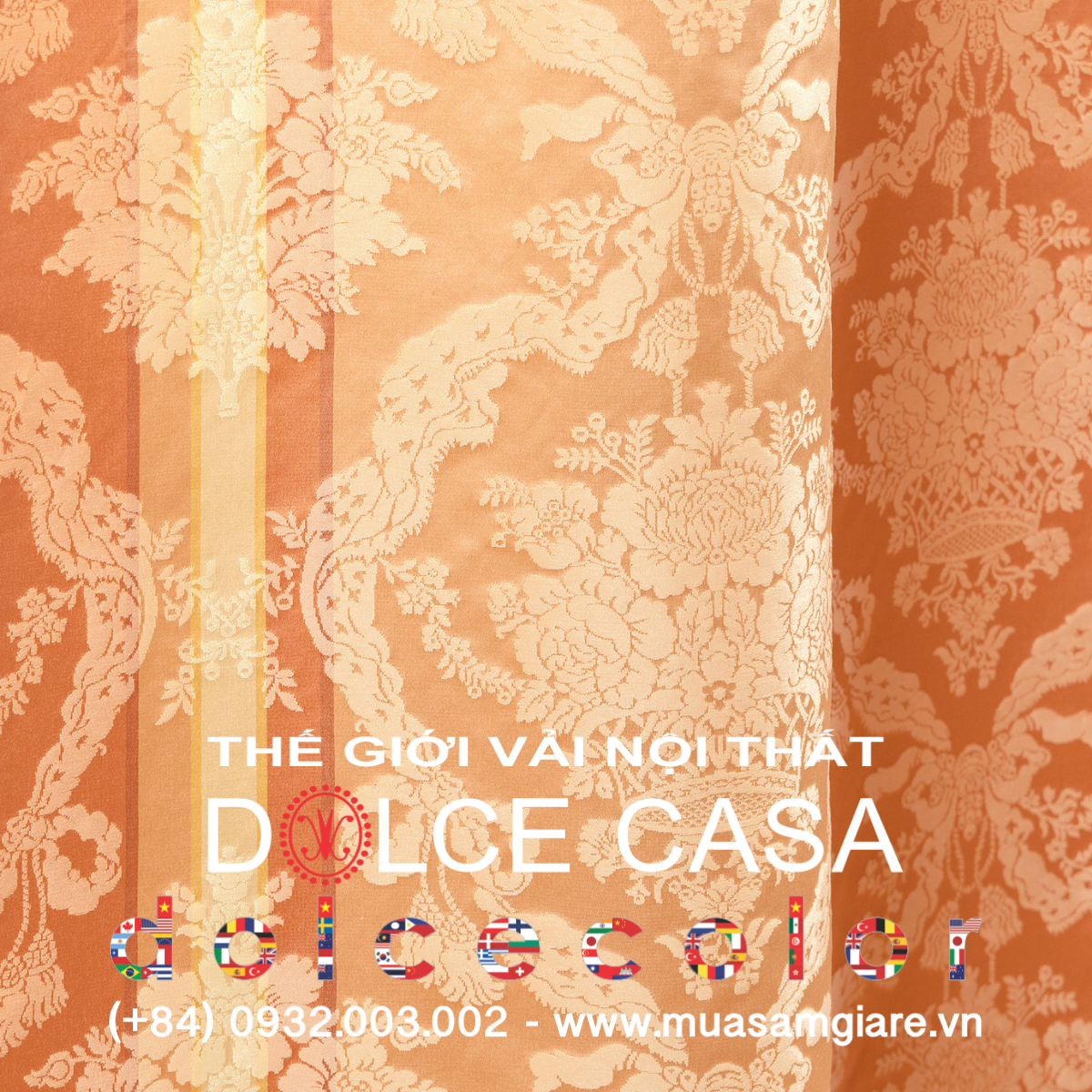  Palazzo Petra Damask màu đào 