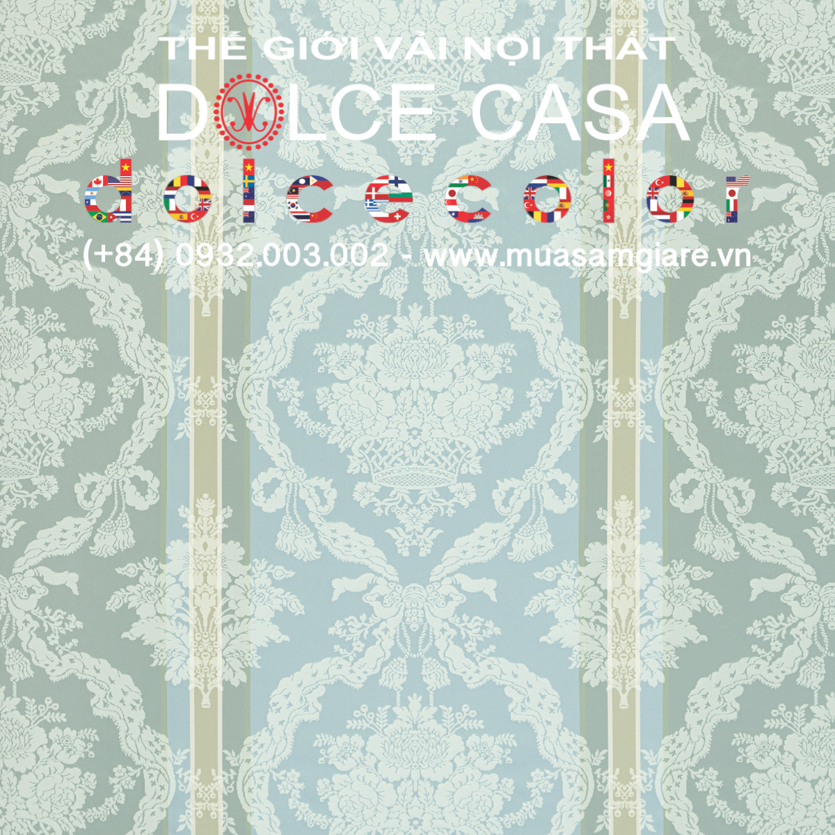  Palazzo Petra Damask màu xanh thủy 