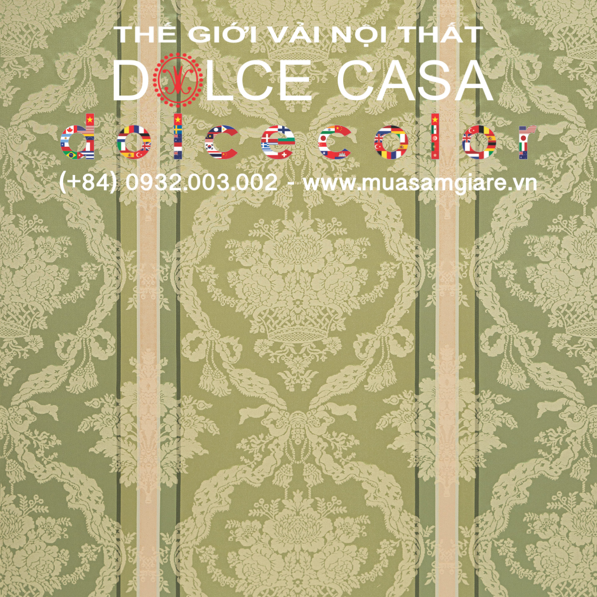 Palazzo Petra Damask màu xanh ô liu 