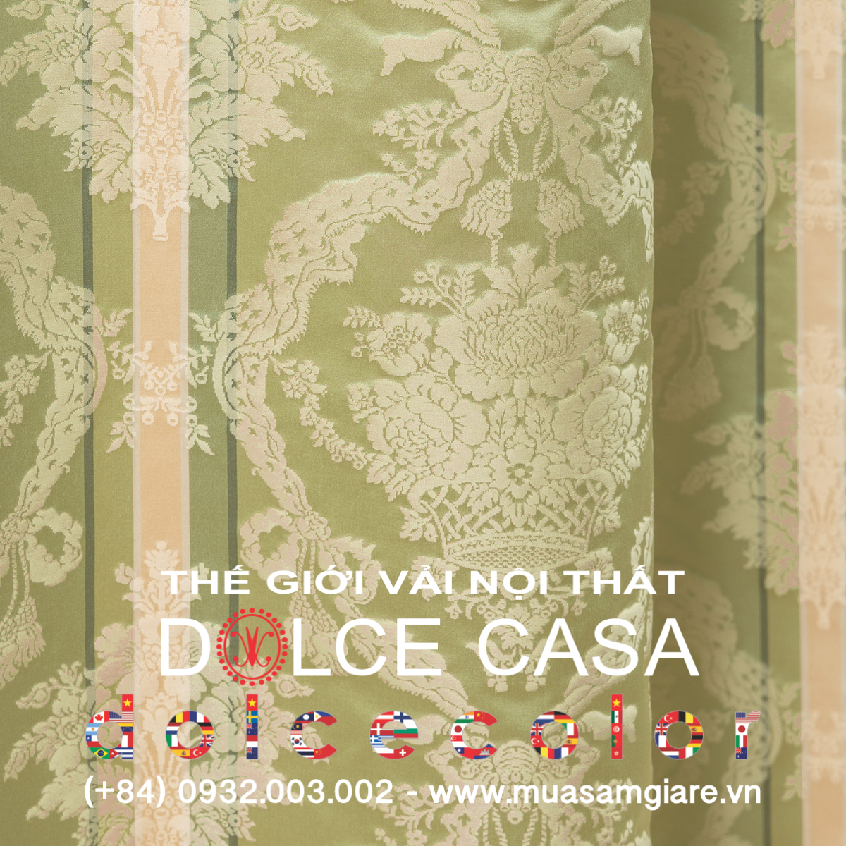  Palazzo Petra Damask màu xanh ô liu 