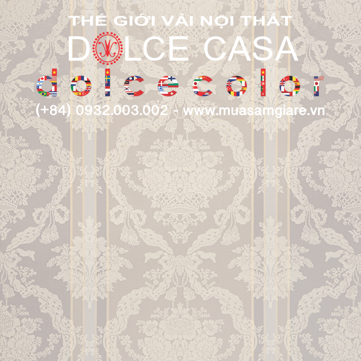  Palazzo Petra Damask màu trắng ngà 
