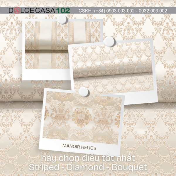  Manoir Helios vải đa chức năng sắc kem cổ điển Made in Italy 