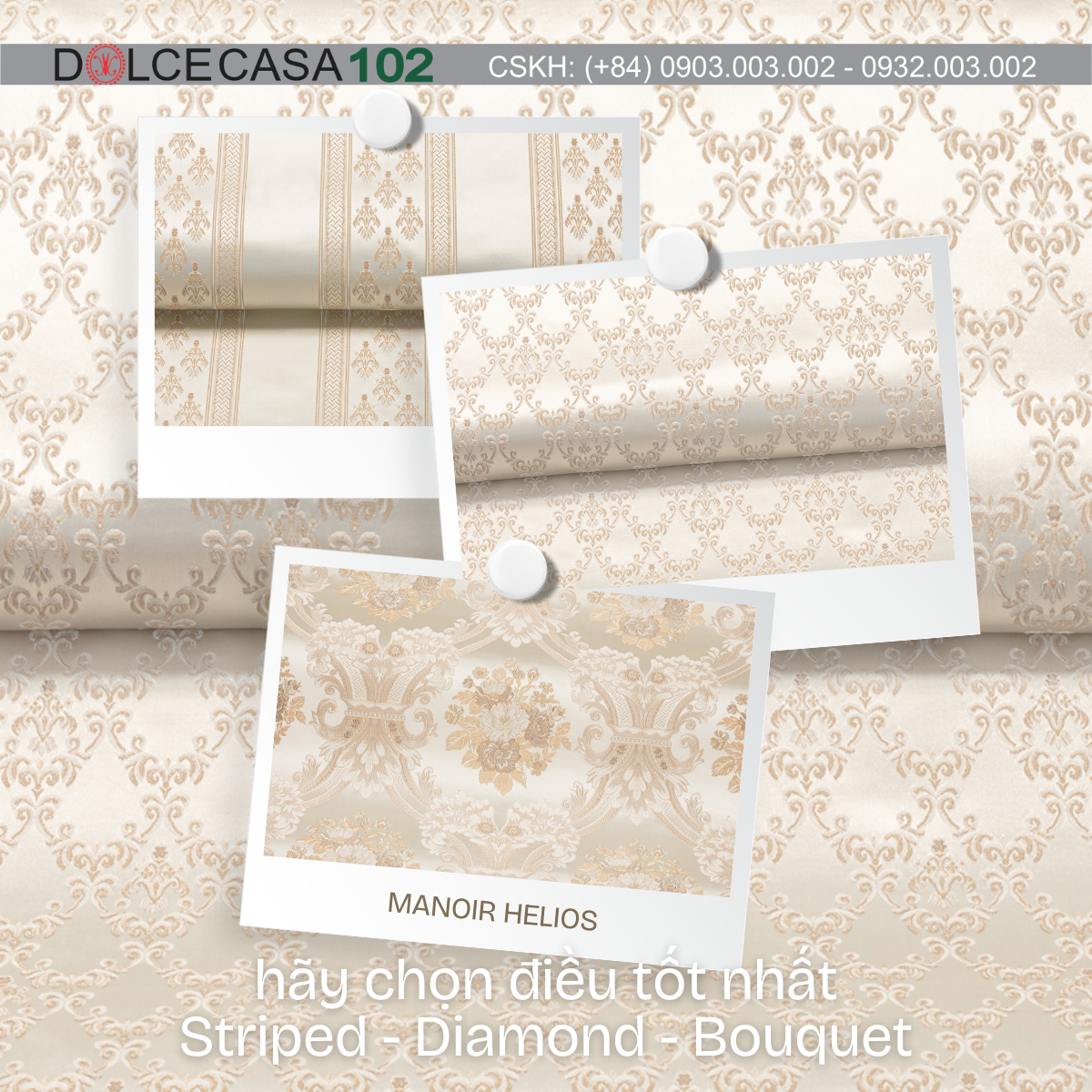  Manoir Helios vải đa chức năng sắc kem cổ điển Made in Italy 