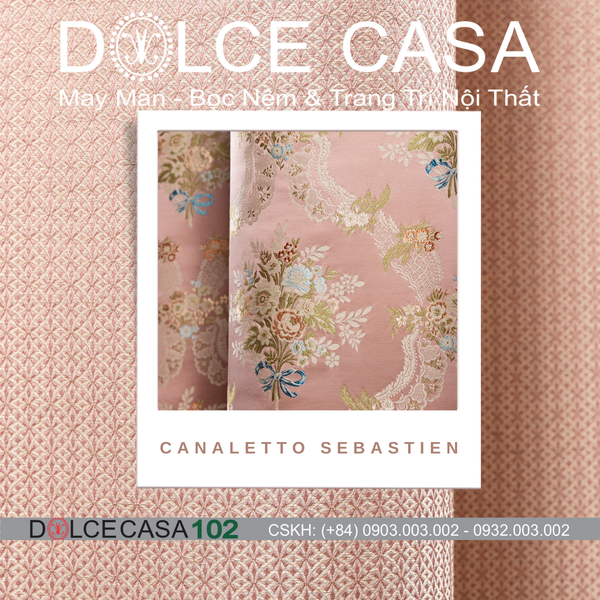  Palazzo Canaletto Sebastin vải đa chức năng hồng phấn hoàng gia 