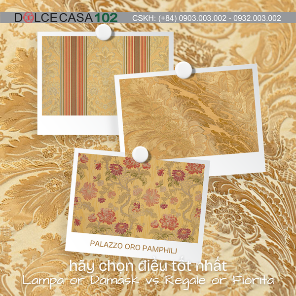 Vải damask Palazzo Oro – Farnese, Made in Italy