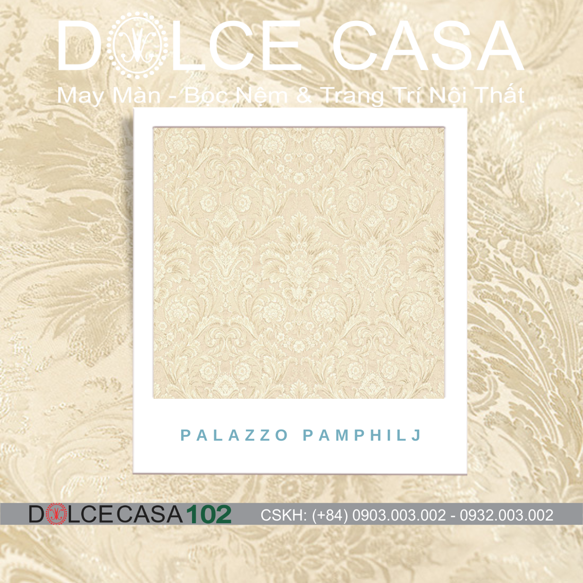  Palazzo Crema Antica Farnese, Pamphilj & Colonna màu kem cổ điển 