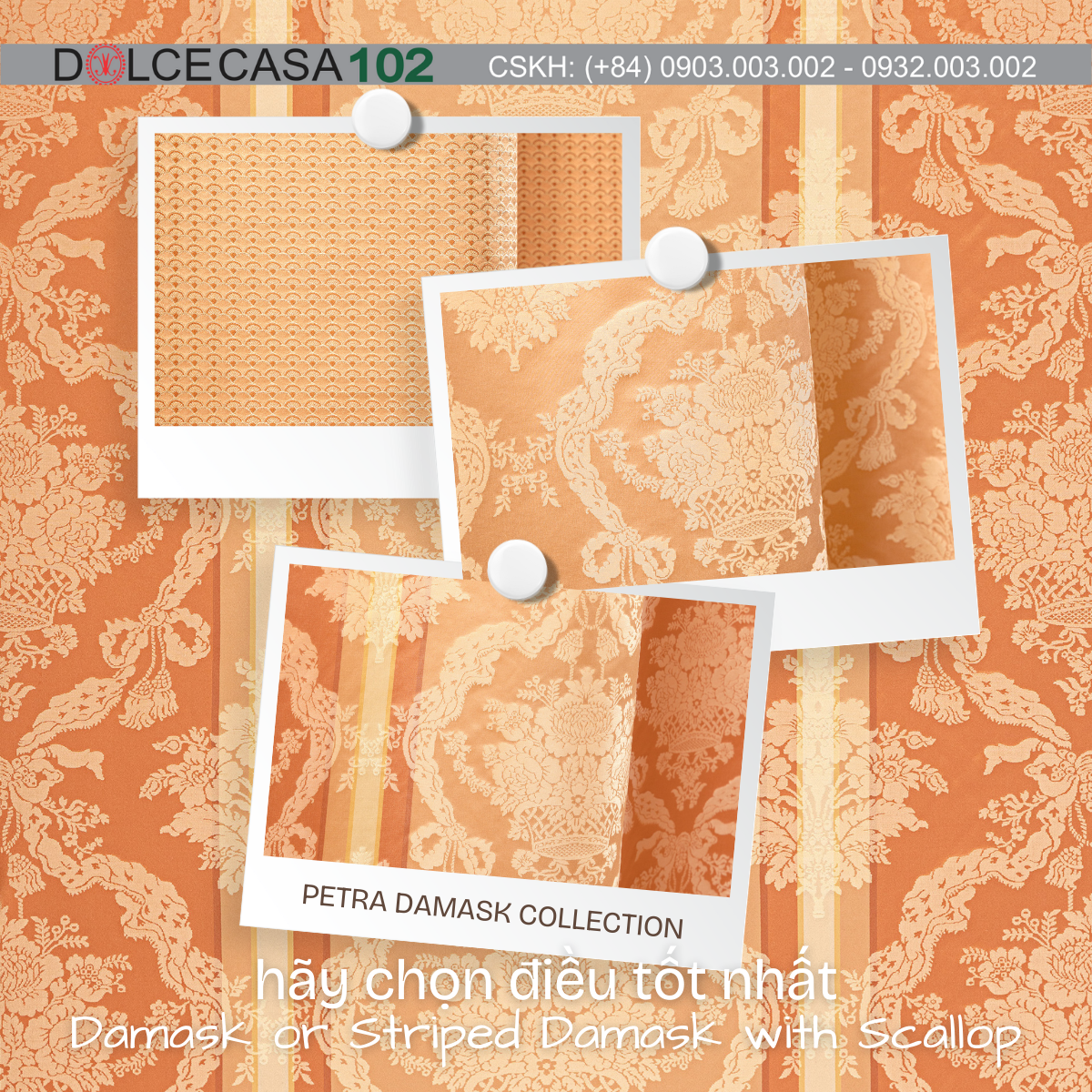  Palazzo Petra Damask màu đào 