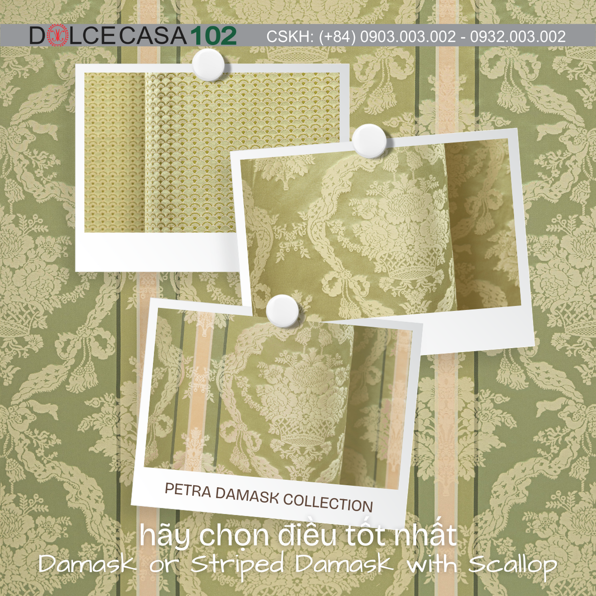  Palazzo Petra Damask màu xanh ô liu 