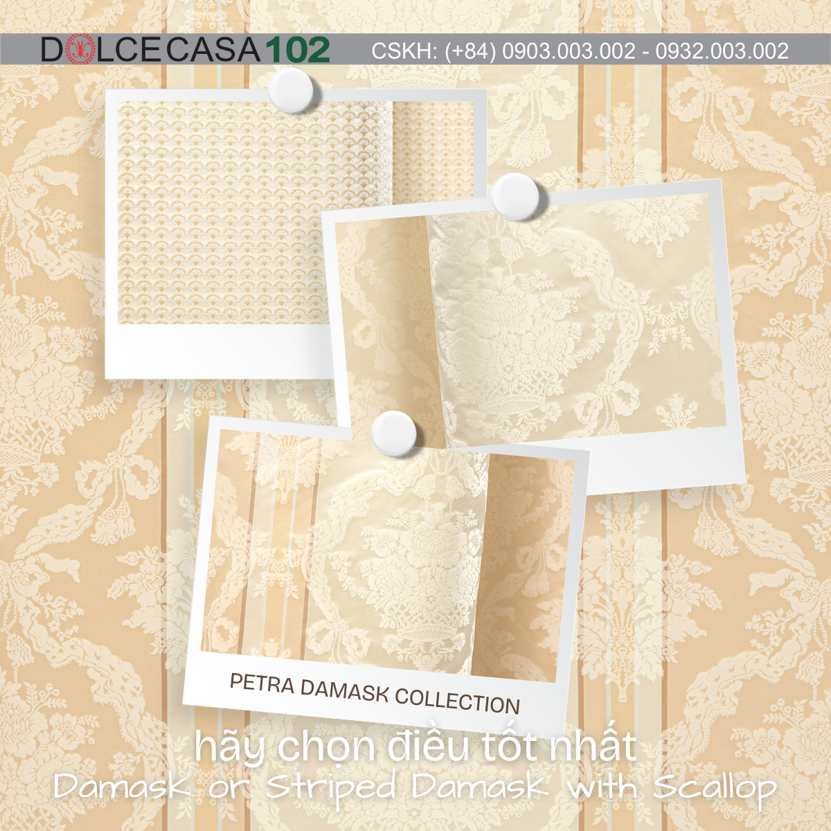  Palazzo Petra Damask màu kem 