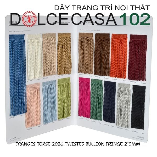  FRANGES TORSE 2026 dây viền tua xoắn Đương Đại có sẵn tại kho nhà SX 