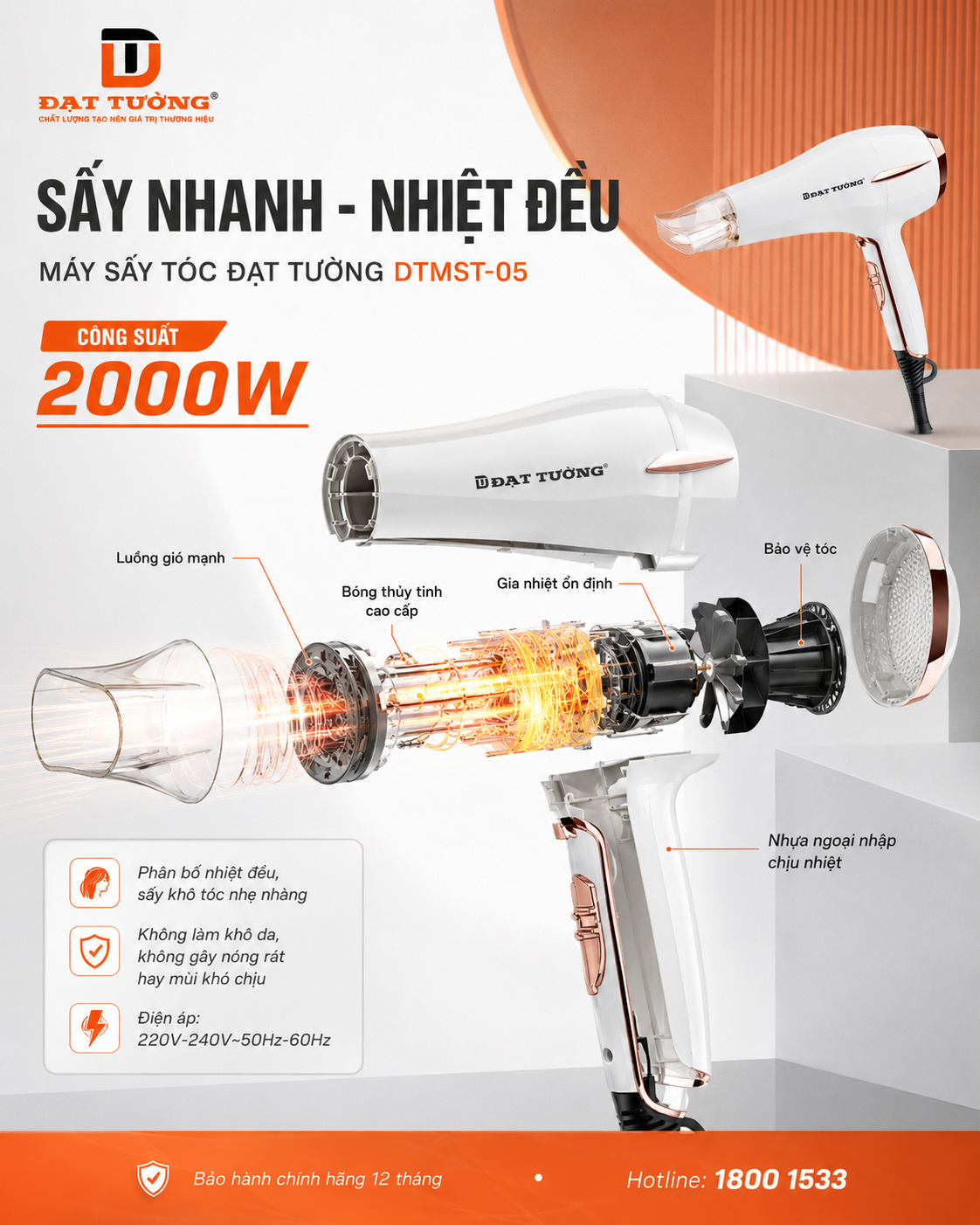 MÁY SẤY TÓC ĐẠT TƯỜNG- DTMST-05