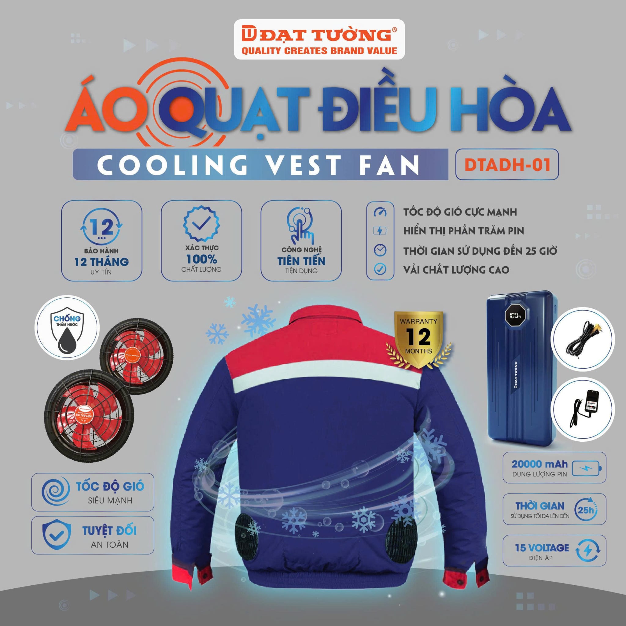 ÁO QUẠT ĐIỀU HÒA ĐẠT TƯỜNG DTADH-01