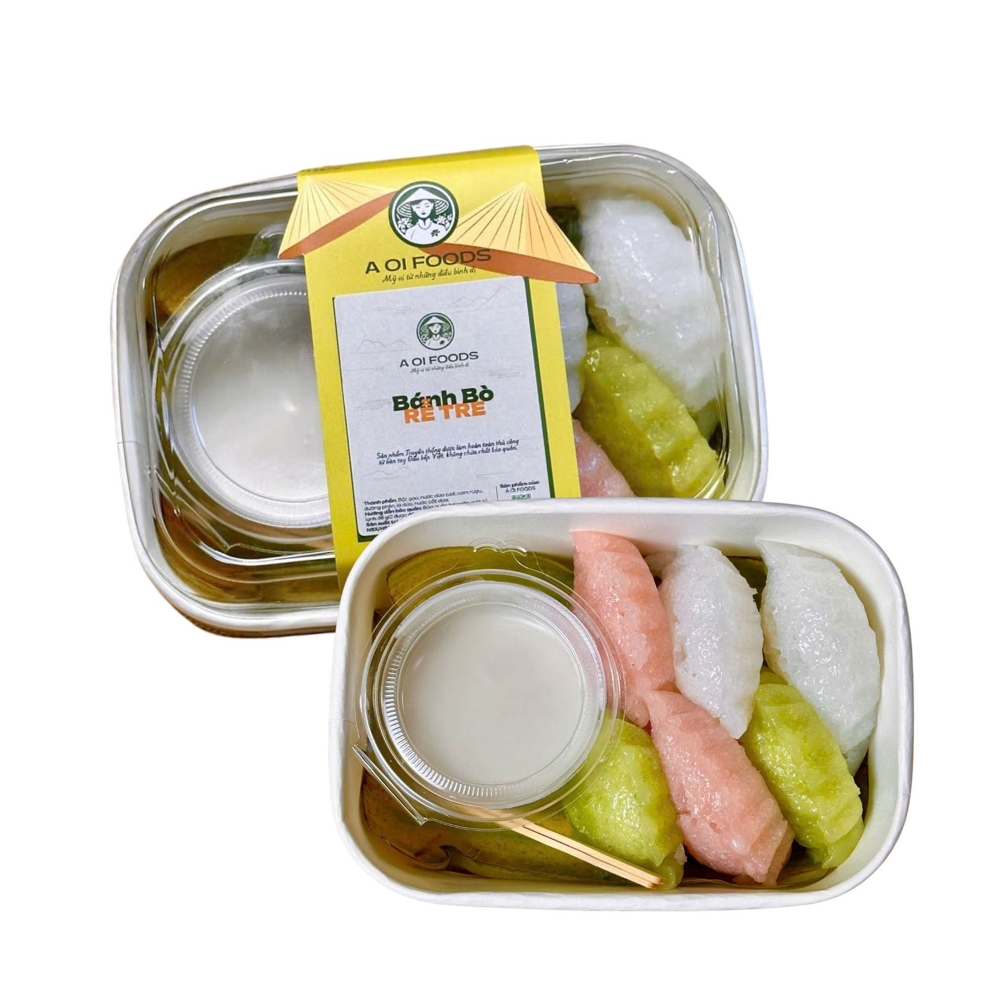  Bánh bò rễ tre AOF 6 bánh 200 g (Hộp) 