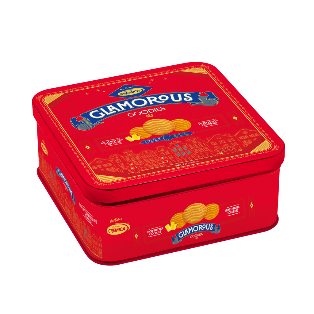 Bánh Quy Bơ & Hạt Dẻ Glamorous Goodies 456G (6 gói/ hộp thiếc) – CREMICA (I0023777) 