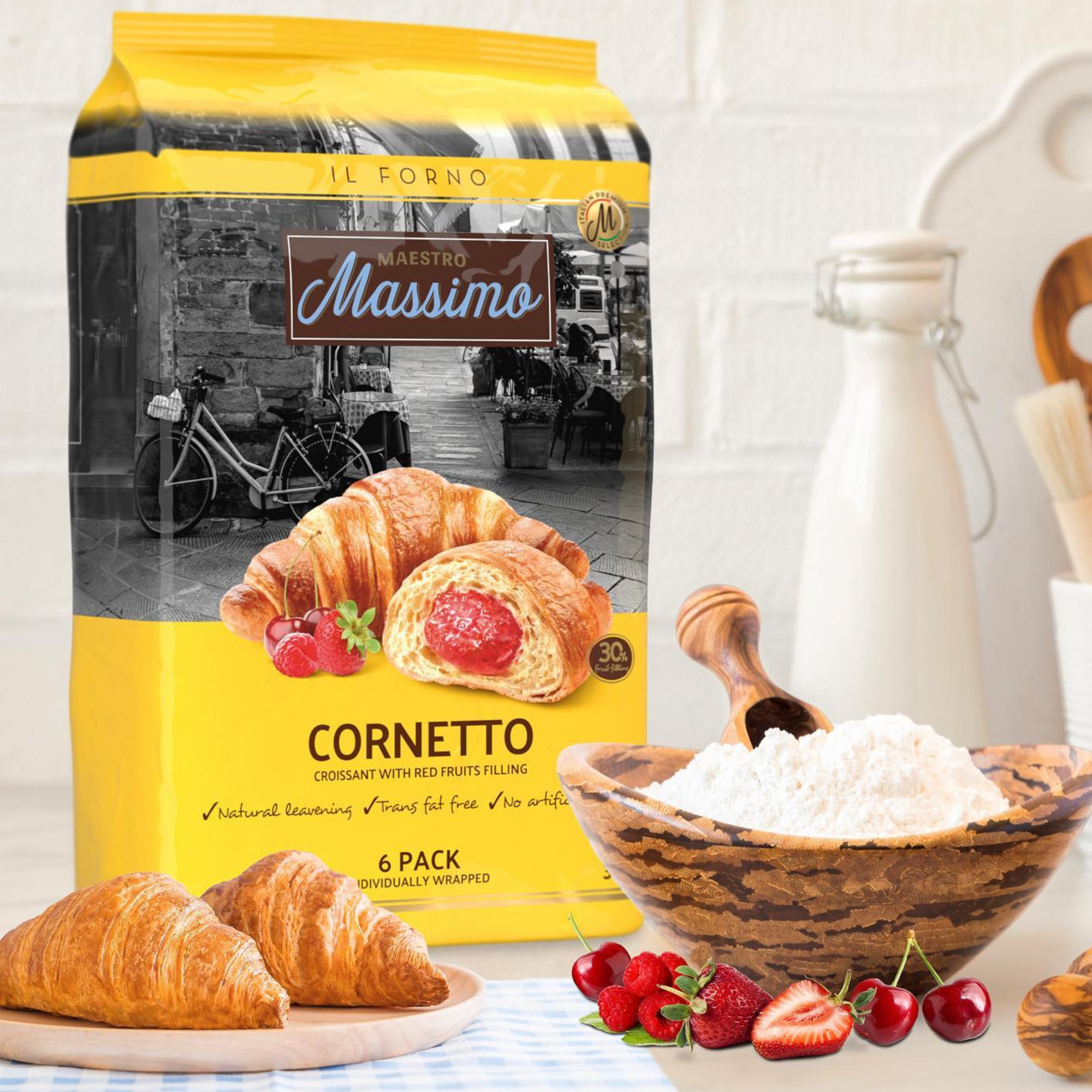  Bánh Sừng Trâu Cornetto Cherry 50G (Gói) – MASSIMO (I0023821) 