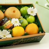  Hộp Quà Trái Cây Các Loại Và Trà Tone Xanh Lá Tiêu Chuẩn 