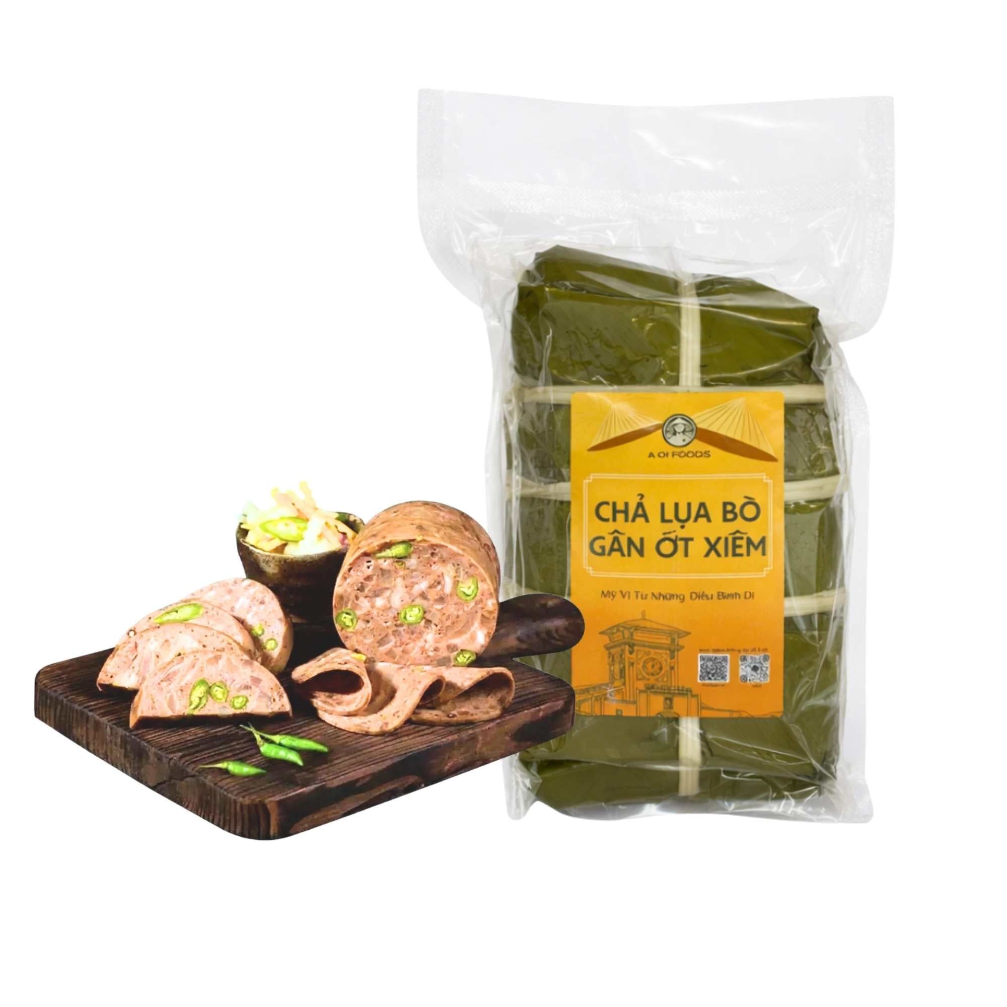  Chả lụa bò gân ớt xiêm xanh AOF 500 g 