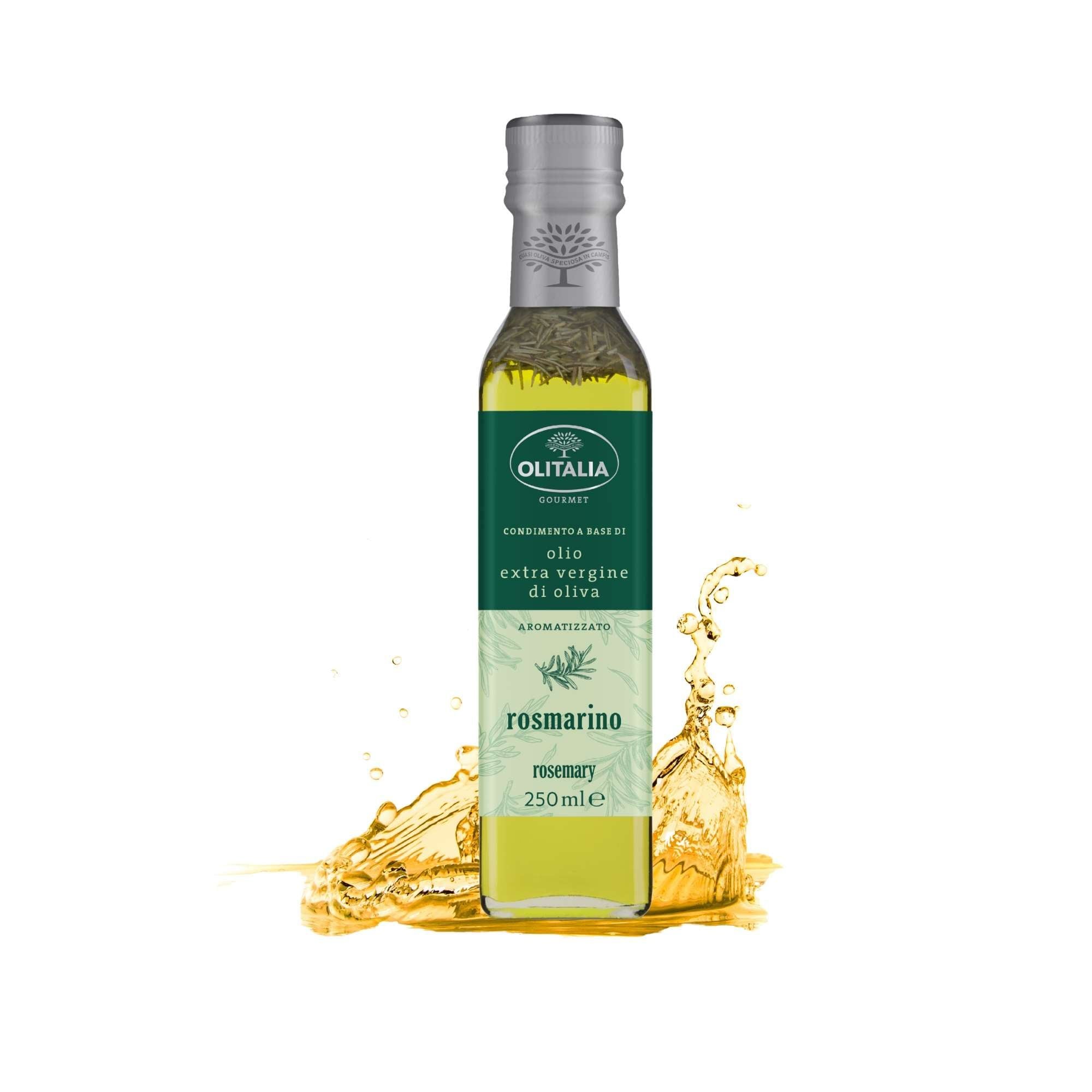  Dầu ô liu extra virgin hương vị lá hương thảo Olitalia 250 ml ( Chai ) 