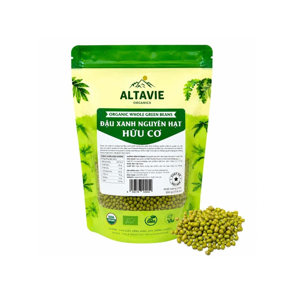  Đậu xanh hữu cơ Altavie 200 g (Túi) 