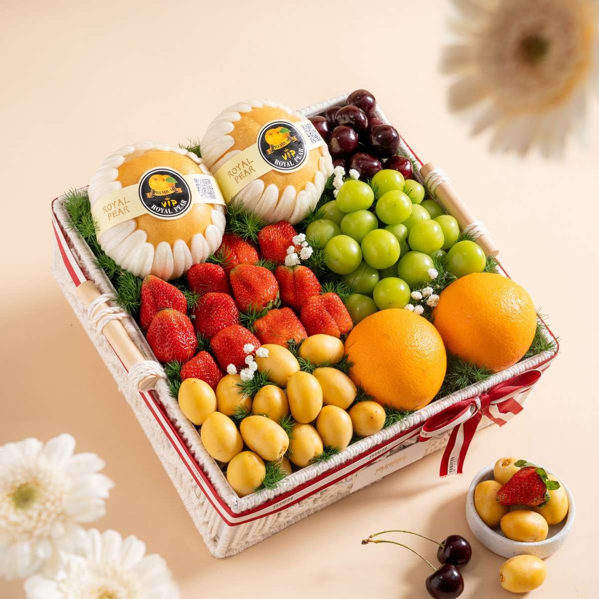  Giỏ Đan Trái Cây Các Loại Tone Trắng Thanh Lịch 