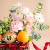  Giỏ Lục Bình Trái Cây Và Hoa Tone Nâu Tinh Tế 