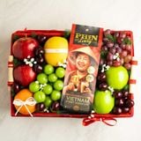  Giỏ Quà Cà Phê Phin Lady Và Trái Cây Các Loại Tone Đỏ Tiêu Chuẩn 