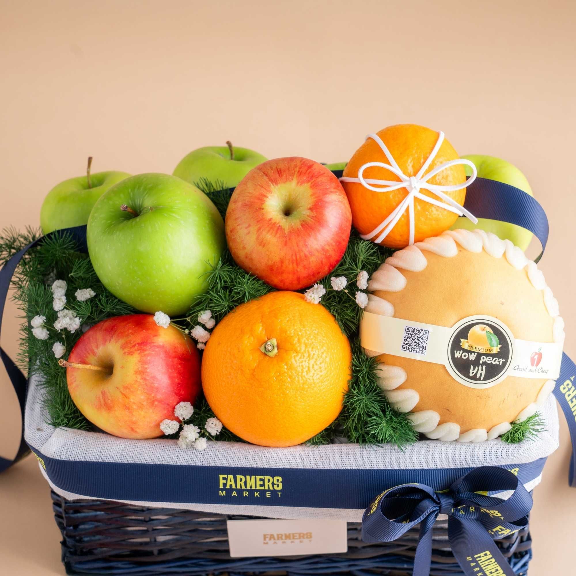  Giỏ Quà Trái Cây Các Loại Tone Xanh Dương Cơ Bản 