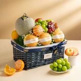  Giỏ quà trái cây các loại tone xanh navy tiêu chuẩn 