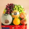 Giỏ Quà Trái Cây Hỗn Hợp Tone Đỏ Họa Tiết Tiêu Chuẩn