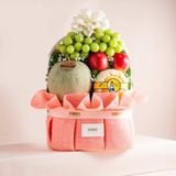  Giỏ Quà Trái Cây Hỗn Hợp Tone Hồng Cơ Bản 