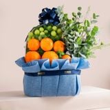  Giỏ Quà Trái Cây Hỗn Hợp Và Hoa Ohara Hồng Thanh Lịch 
